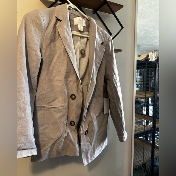 Halston Linen Blend Blazer Suit Jacket - Picture 9 of 9